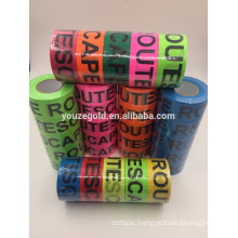PVC Fluorescent Flagging tape with the words #ESCAPE ROUTE#